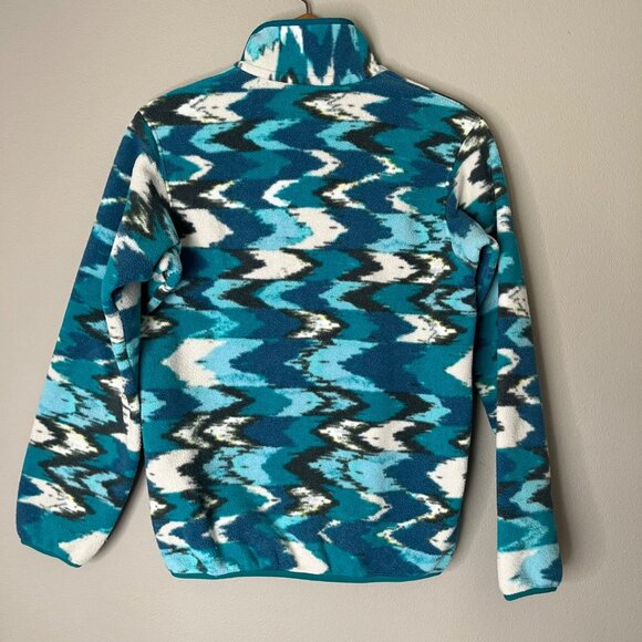 Patagonia Synchilla T Snap Sweater Size‎ XXS Blue Fleece Pullover Trout Tales - Picture 4 of 5